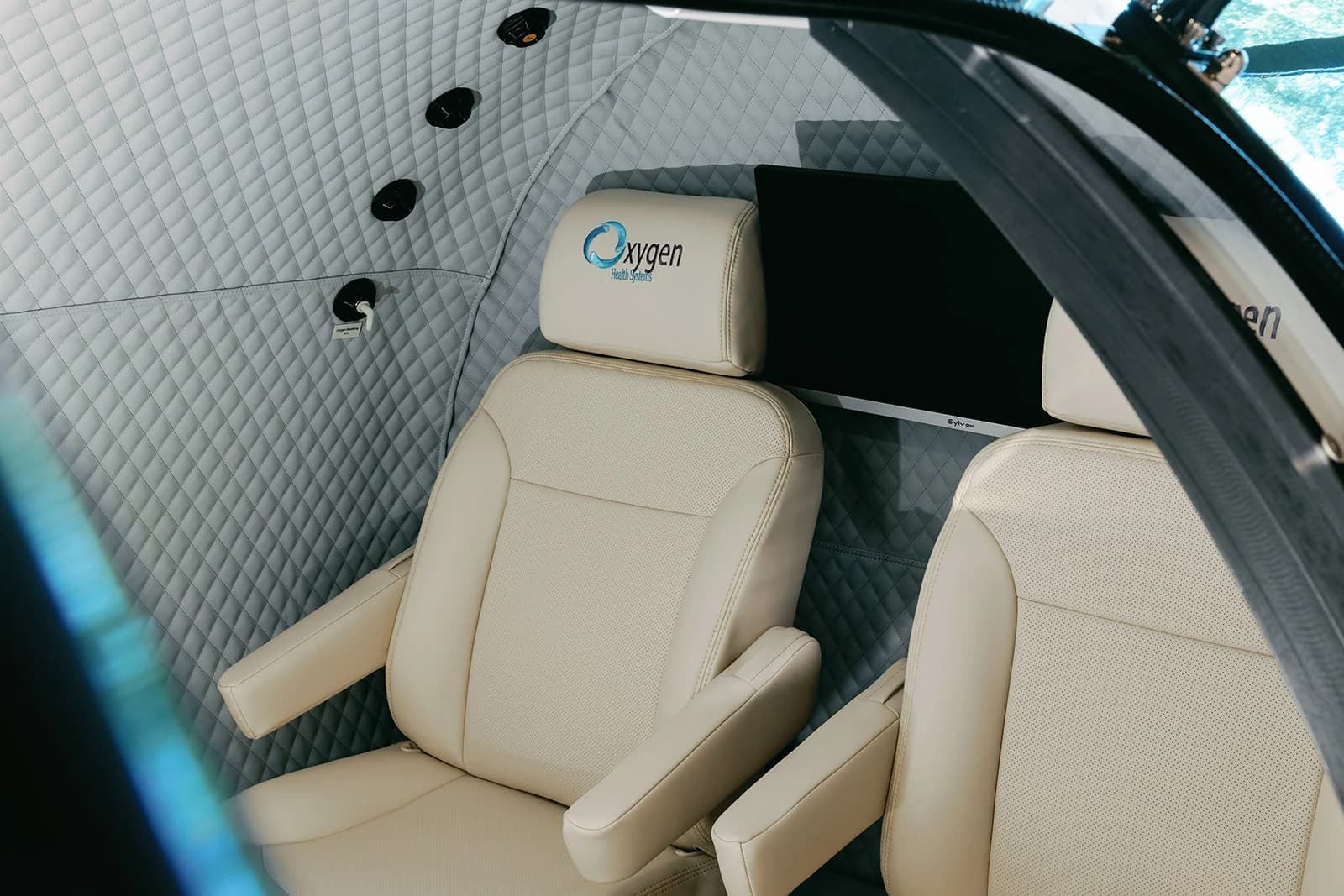 Interior of the OutRecover hyperbaric oxygen chamber
