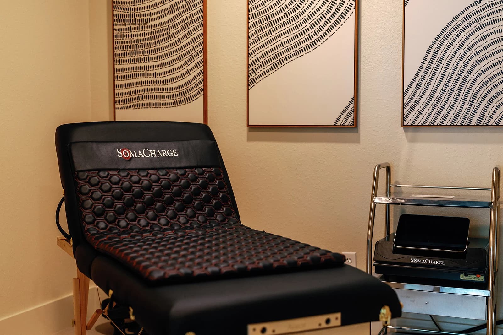 The PEMF therapy room at OutRecover in Naples, FL