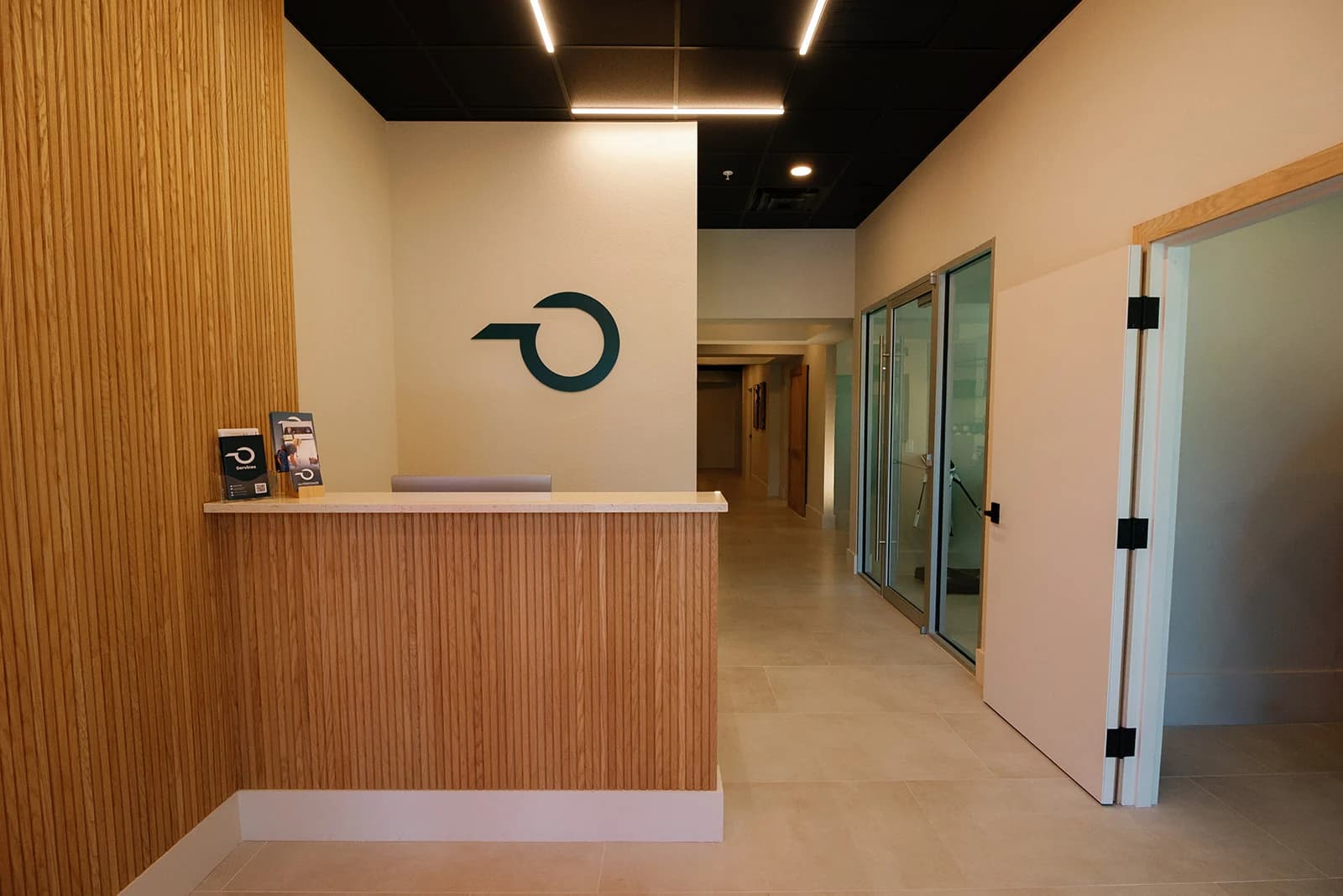 The reception desk at OutRecover in Naples, FL