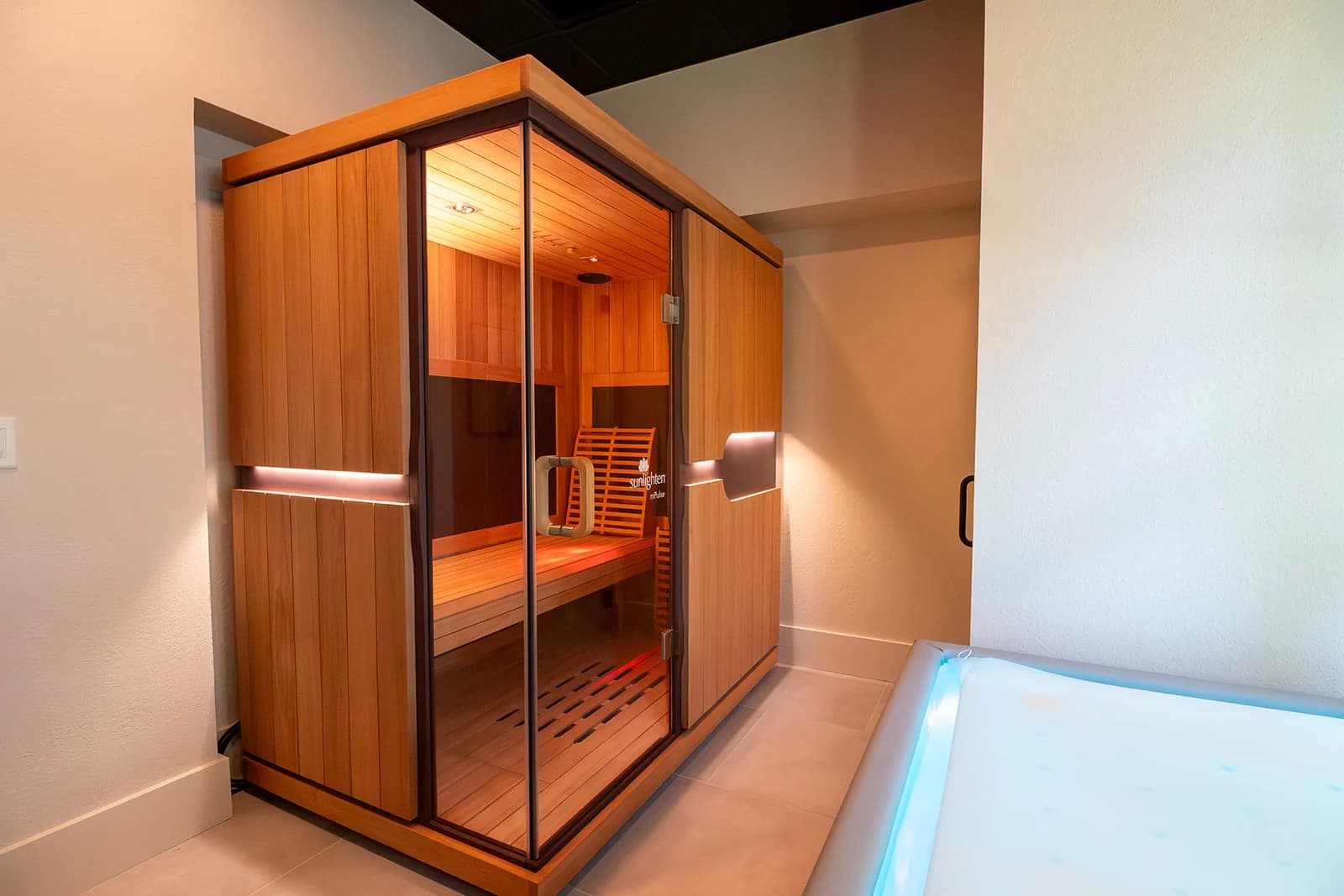 The thermal recovery zone with infrared sauna and cold plunge at OutRecover